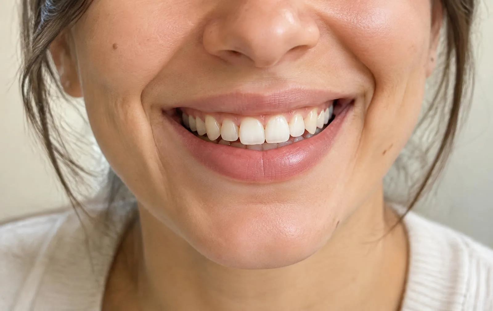 The same smile with noticeably whiter, brighter teeth